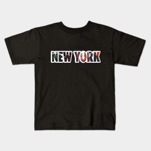 New York city walk typography letters NY city Kids T-Shirt